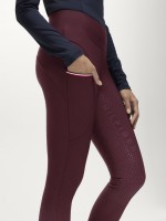 Tommy Hilfiger Equestrian zimowe legginsy z pełnym lejem Elmira Winter - Deep Burgundy