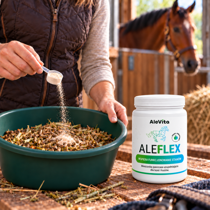 AleFlex – kolagen, glukozamina, MSM, chondroityna i kwas hialuronowy dla koni, 1000 g
