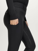 Tommy Hilfiger Equestrian ocieplane bryczesy hybrydowe z pełnym lejem Highland Winter Strass - Czarne
