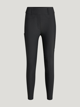 Tommy Hilfiger Equestrian ocieplane bryczesy hybrydowe z pełnym lejem Highland Winter Strass - Czarne