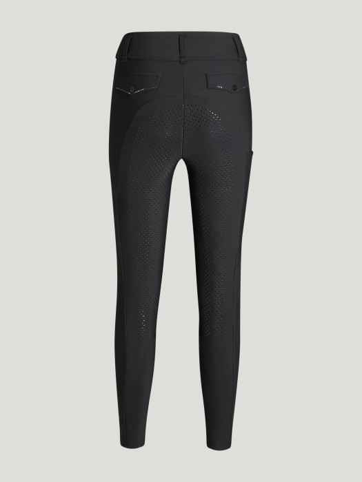 Tommy Hilfiger Equestrian ocieplane bryczesy hybrydowe z pełnym lejem Highland Winter Strass - Czarne