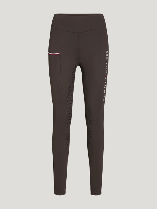 Tommy Hilfiger Equestrian zimowe legginsy z pełnym lejem Elmira Winter - Cacao
