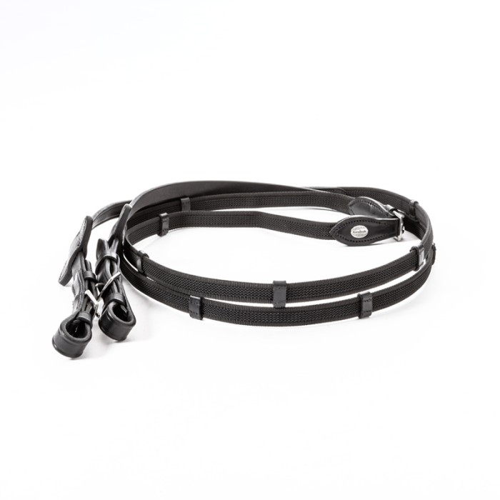 Kavalkade Wodze gumowane czarne 16 mm