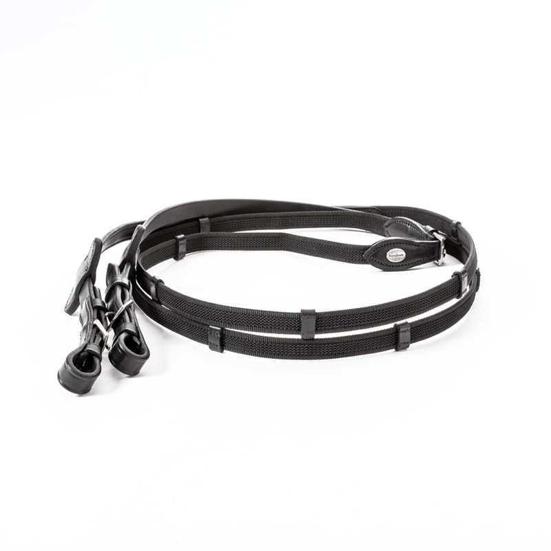Kavalkade Wodze gumowane czarne 16 mm